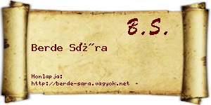 Berde Sára névjegykártya