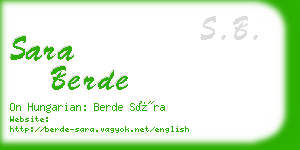 sara berde business card